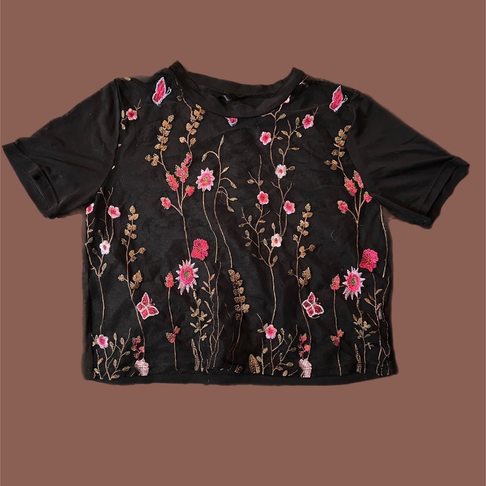 See-through Floral Shirt